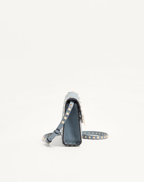 Valentino Garavani - Small Rockstud Grainy Calfskin Crossbody Bag - Stone - Woman - Shoulder Bags